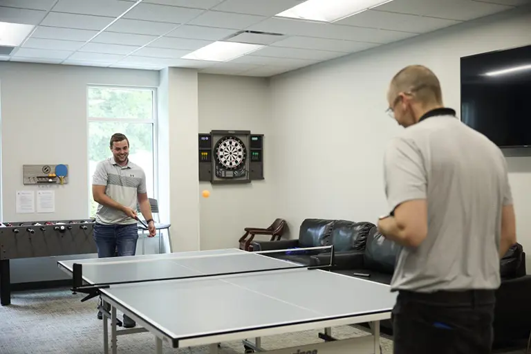 Keller Employees Playing Ping Pong