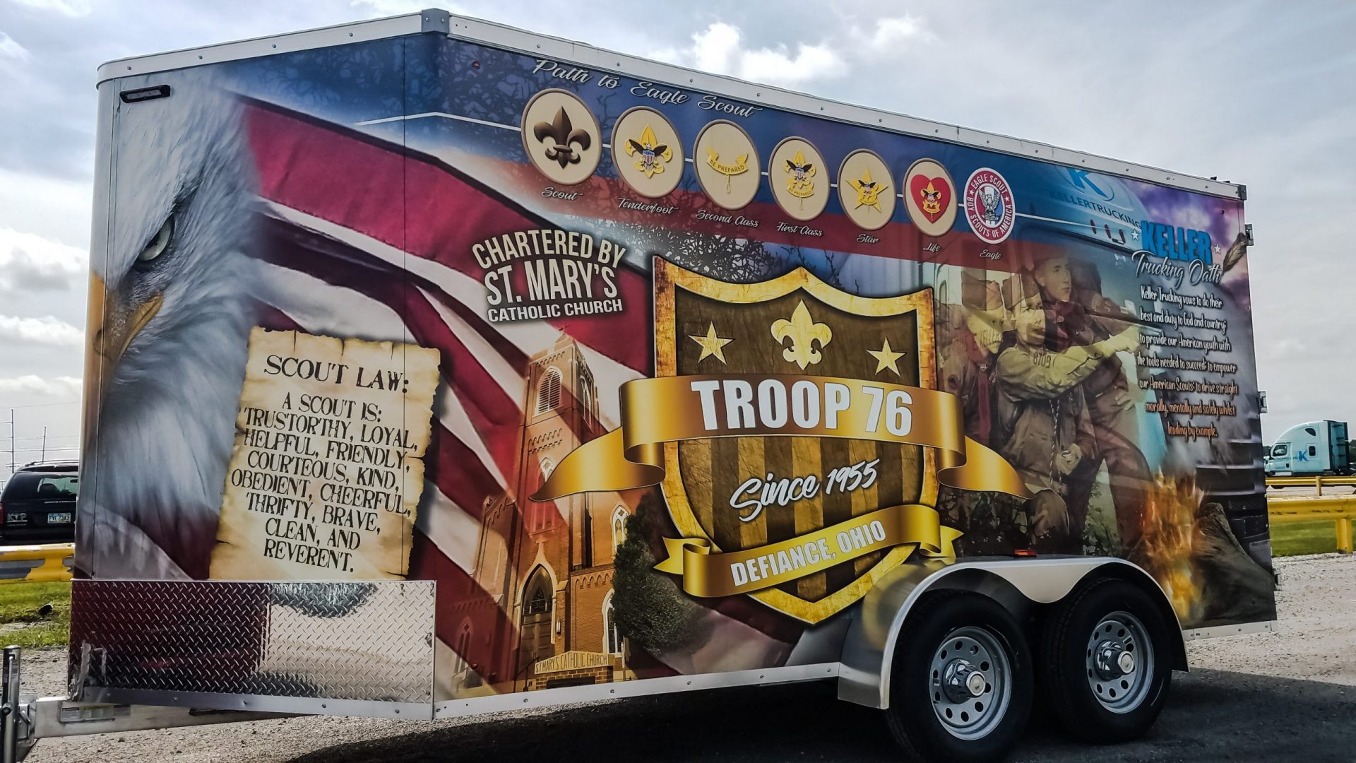 BSA Troop 76 Defiance, Ohio Utility Trailer Wrap